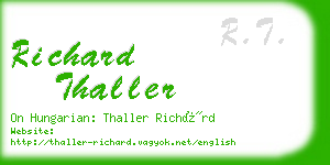 richard thaller business card